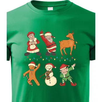 Chlapecké tričko Dětské tričko Vánoční postavičky, Barva Zelená, Velikost 110 cm/4 roky, Canvas Dětské tričko Bezvatriko.cz 2155