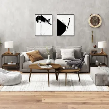 Konferenční stolek vidaXL Odkládací stolky 2 ks 40 x 40 x 40 cm kompozitní dřevo [819382] Barva: hnědý dub