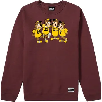 Pánská mikina GRIZZLY mikina - Sidelines Crewneck Fleece Bur (BUR) velikost: M