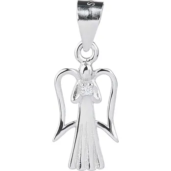 Přívěsek BEALIO Stříbrný přívěsek ANDĚL se SRDÍČKEM 03-10639-0701 bílá