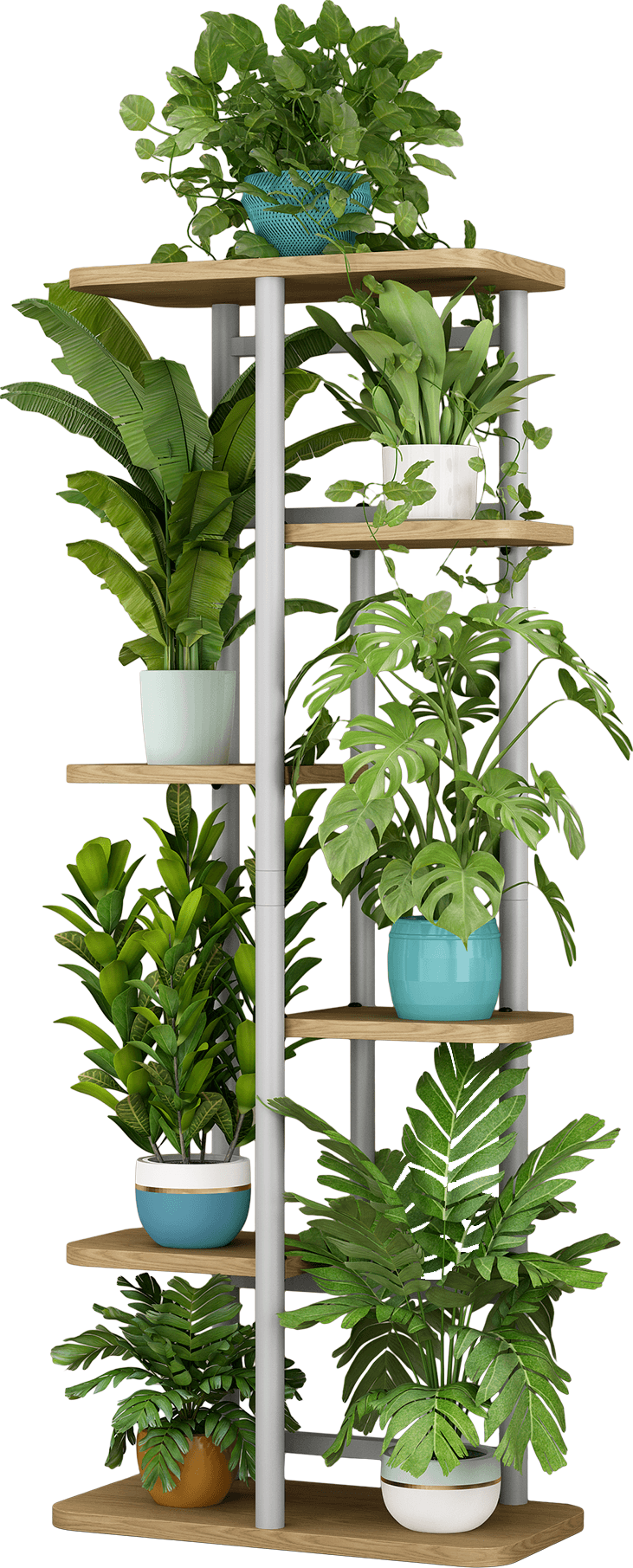 foto Stojan na květiny Tempo Kondela Ledor Typ 2 36 x 23,5 x 106 cm bílý/dub sonoma