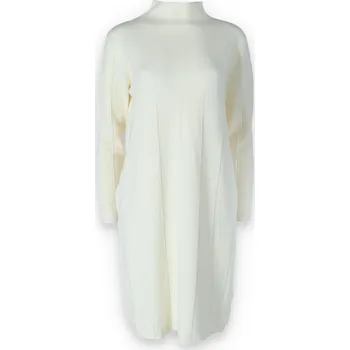 Dámské šaty Šaty/tunika se stojákem úpletové M1723 Itálie barva: bílá-smetanová, velikost: S/M