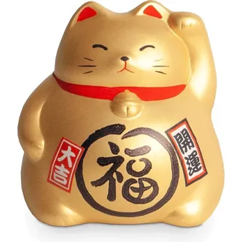 Made in Japan Malá Japonská kočka štěstí - pokladnička - zlatá 9cm