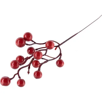 Vánoční dekorace Větvička MagicHome Vánoce, Berries, červená, 27 cm
