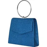 Královsky modrá třpytivá společenská kabelka s kovovou ručkou