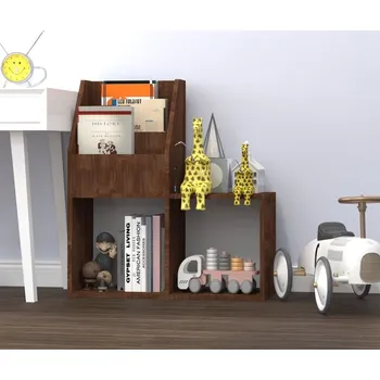 Úložný box vidaXL Dětský regál na časopisy 71 x 30 x 78,5 cm dřevotříska [339520] Barva: hnědý dub