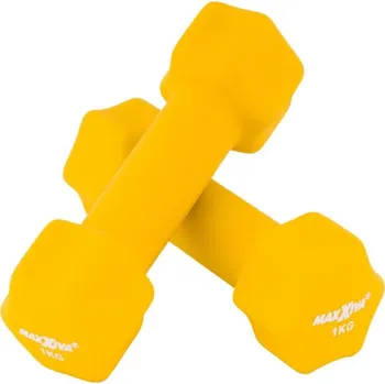 MAXXIVA Sada činek s neoprenovým potahem 2 x 1 kg, žlutá