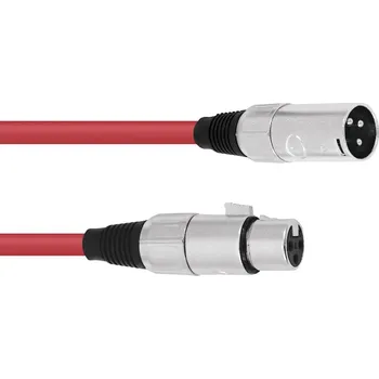 Audio kabel Kabel mikrofonní XLR-XLR 3pin, délka 5m, červený