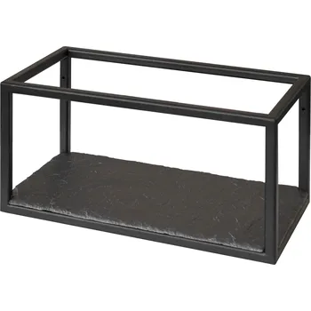 police Černá kovová nástěnná police Slate