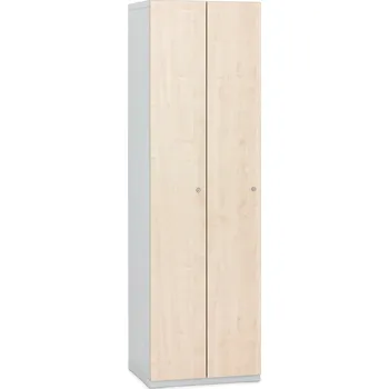 TRITON Šatní skříňka 2-dveřová Modular 1970 x 600 x 500 mm - lamino/kov Provedení lamina:: třešeň 0344 BS, Provedení zámku: Cylindrický zámek Burg - do lamina, Provedení skeletu: kov šedá RAL 7035