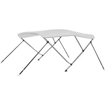 Plachta na motorové vozidlo vidaXL Bimini stříška se 3 oblouky 183x180x137 cm [94800] Barva: Bílá