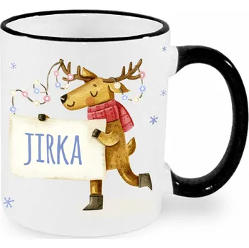 Vánoční hrnek - Sob se jménem Jirka Barva: Černá