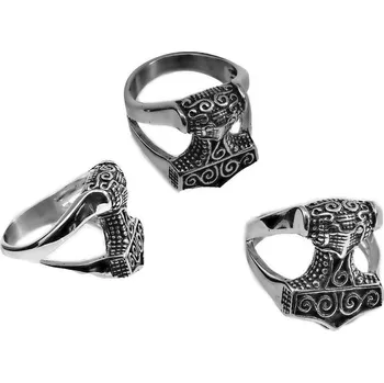 Prsten River Šperky. Prsten. 9923608 Prsten z chirurgické oceli Thórovo kladivo. 9923608