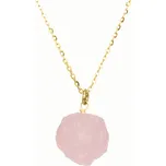 Drahokamia Stříbrný náhrdelník s přírodním růženínem 207/STR Zvolte barvu řetízku s přívěskem:: Pozlacení - v barvě žlutého zlata