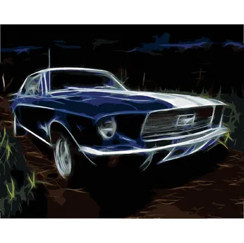 Diamantové malování Diamondi 606033A Modré auto Ford Mustang 