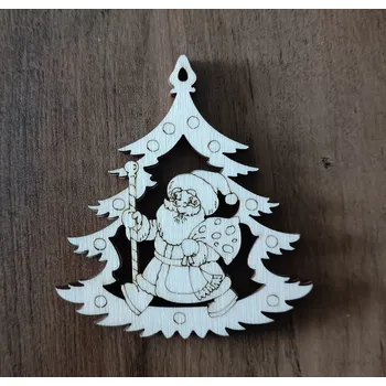 Vánoční ozdoba Dřevěná vánoční ozdoba stromek santa