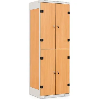 Šatní skříň TRITON Šatní skříňka 4-boxová, 1525 x 600 x 500 mm - lamino/kov Provedení lamina:: třešeň 0344 BS, Provedení zámku: Cylindrický zámek Burg - do lamina, Provedení skeletu: kov šedá RAL 7035