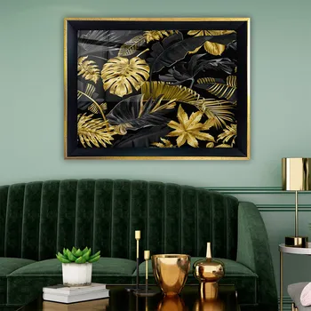 Bytová dekorace ASIR Dekorativní obraz LISTY Sklo 35x45cm