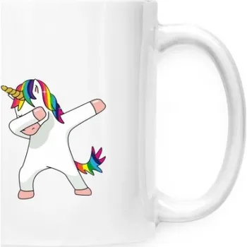 Hrnek malý bílý s potiskem Malý hrnek s jednorožcem