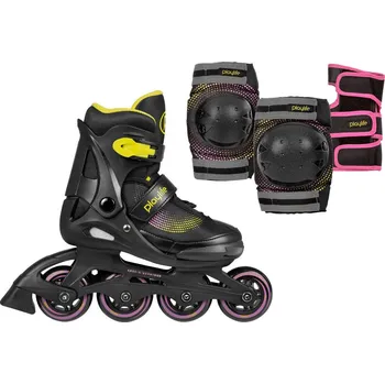 Kolečkové brusle Dětské kolečkové brusle Playlife Joker Yellow Glow Combo, XS, 31-34, 4x, 72 Powerslide