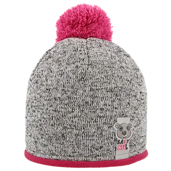 Kojenecká čepice RDX Zimní čepice s bambulí Růžová Vel. 4