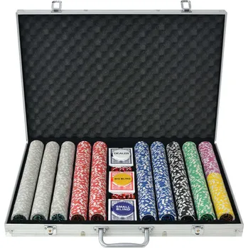 Stolní fotbal vidaXL Poker set s 1000 laserovými žetony hliník [80185]