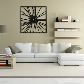 Hodiny Dřevěné nástěnné hodiny LOFT SQUARE 80cm