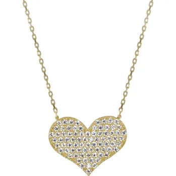 Přívěsek Zlatý řetízek s přívěskem srdce, 2.31 g, 42-45 cm