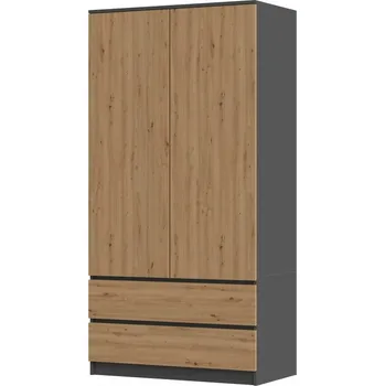 Ložnice FALCO Šatní skříň Malvína 2S-90 antracit/dub artisan