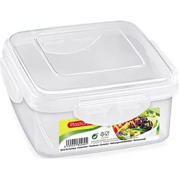 Dóza na potraviny Plastic Forte dóza Click čtverec transparentní 0,6 l 13,5 x 13,5 x 7 cm