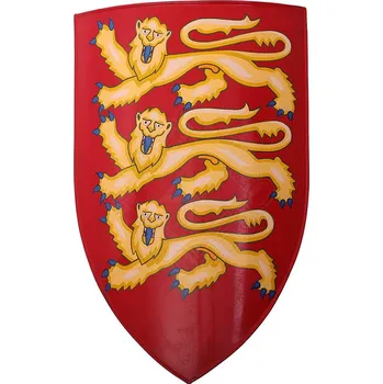 Replika zbraně Lord of Battles Středověký ocelový štít s erbem Richarda Lví srdce