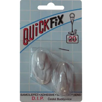 Věšák DIP - QUICKFIX háček samolepicí typ 1 - 2 ks - bílo/šedý