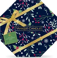 Yankee Candle Vánoční adventní kalendář věnec čajové svíčky 24 ks + svícen