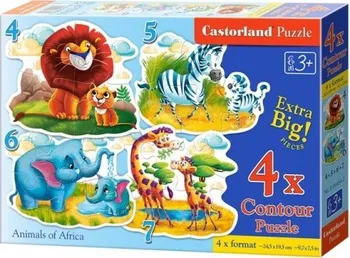 Castorland Puzzle 4v1 Africká zvířátka