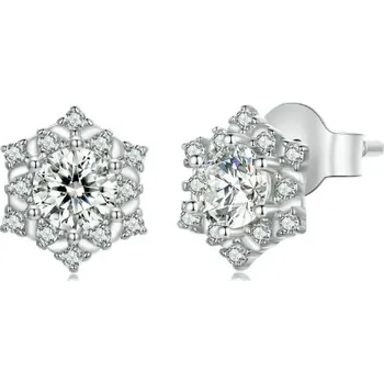 Náušnice For Silver Puzetové náušnice Sněhová vločka - Stříbro 925