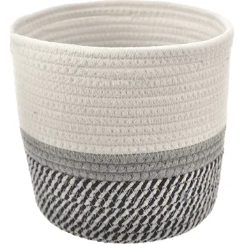 Úložný box Košík bavlna bílý/modrý střední 20x20x17 cm