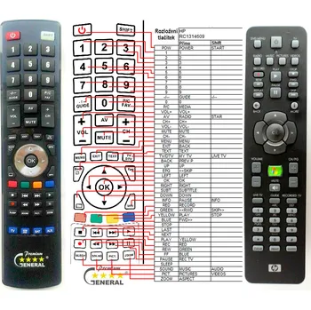 HP RC6 IN N279 RC1314609/00 - kompatibilní značkový dálkový ovladač General