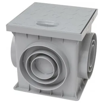 Kanalizační potrubí Covernit Dvorní vpusť s plným víkem Šedá 250 x 250 x 250 mm šedá