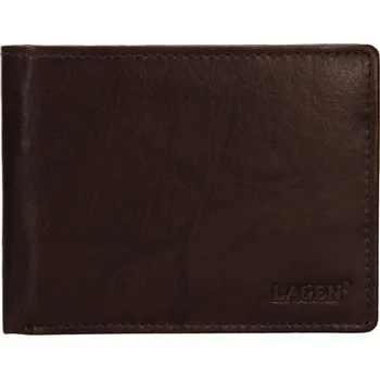 Pánská tmavě hnědá kožená peněženka od firmy LAGEN (Pánská kožená peněženka LAGEN)