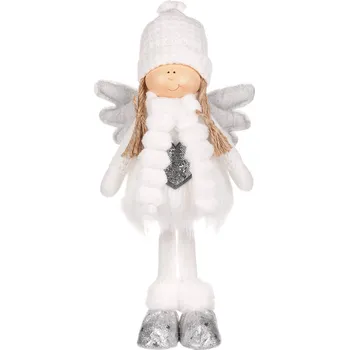 Vánoční dekorace Autronic ZM1380 andělka se srdcem bílá 39 cm