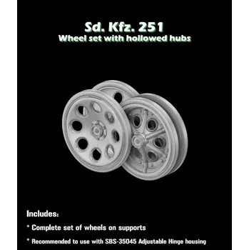 Plastikový model S.B.S model 1/35 Sd.Kfz.251 Wheel set with hollowed hubs (3D)
