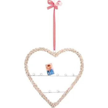 small foot Bytové dekorace proutěné srdce s držákem na fotografie