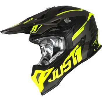 Helma na motorku Přilba JUST1 J39 STARS černo/fluo žluto/titanová Velikost: XL