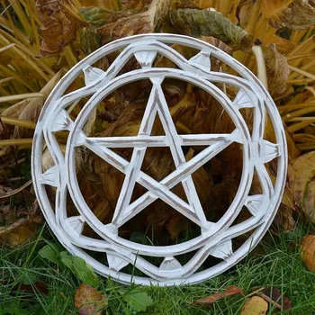 Velký keltský pentagram bílý - nástěnná dekorace