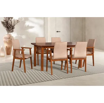 Jídelní set Jídelní set 6+1 Lubor Vyberte Tkaninu:: Tkanina 28, Vyberte Moření:: Komplet bílé