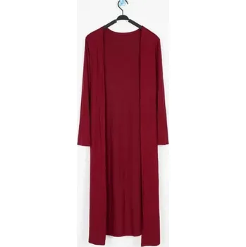 Dámský svetr Dámský dlouhý cardigan volného střihu Barva: vínová (wine red)