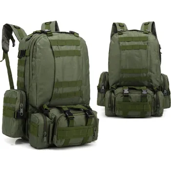 Městský batoh Vojenský taktický batoh o objemu 50l s přídavnými survival přežití army green