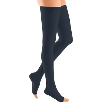 Dámské punčochy Stehenní punčochy s lemem mediven plus (II.KT)—Velikost 5, barva navy, délka krátká, bez špice