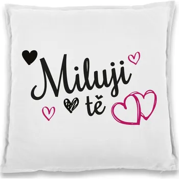 Dekorativní polštářek Polštářek pro zamilované Miluji tě, Barva Bílá, Velikost 40×40 cm, Canvas Bavlněný polštář Bezvatriko.cz 0780
