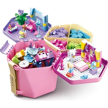 Stavebnice Sluban Sluban Bucket Bricks M38-B0830 Kbelík s kostkami růžový